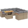 Image de vidaXL - 9-delige - Loungeset - met - kussens - poly - rattan - beige