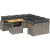 Image de vidaXL - 9-delige - Loungeset - met - kussens - poly - rattan - grijs