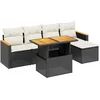 Image de vidaXL - 6-delige - Loungeset - met - kussens - poly - rattan - zwart