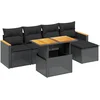 Image de vidaXL - 6-delige - Loungeset - met - kussens - poly - rattan - zwart