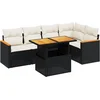 Image de vidaXL - 6-delige - Loungeset - met - kussens - poly - rattan - zwart