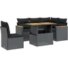 Image de vidaXL - 6-delige - Loungeset - met - kussens - poly - rattan - zwart