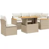 Image de vidaXL - 6-delige - Loungeset - met - kussens - poly - rattan - beige