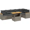 Image de vidaXL - 7-delige - Loungeset - met - kussens - poly - rattan - grijs