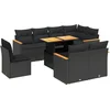 Image de vidaXL - 9-delige - Loungeset - met - kussens - poly - rattan - zwart