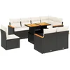 Image de vidaXL - 9-delige - Loungeset - met - kussens - poly - rattan - zwart