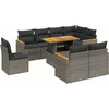 Image de vidaXL - 9-delige - Loungeset - met - kussens - poly - rattan - grijs