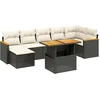 Image de vidaXL - 8-delige - Loungeset - met - kussens - poly - rattan - zwart