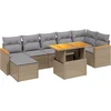 Image de vidaXL - 8-delige - Loungeset - met - kussens - poly - rattan - beige