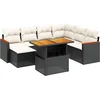 Image de vidaXL - 8-delige - Loungeset - met - kussens - poly - rattan - zwart
