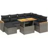 Image de vidaXL - 8-delige - Loungeset - met - kussens - poly - rattan - grijs