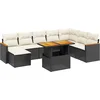 Image de vidaXL - 9-delige - Loungeset - met - kussens - poly - rattan - zwart