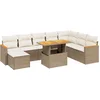 Image de vidaXL - 9-delige - Loungeset - met - kussens - poly - rattan - beige