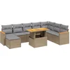 Image de vidaXL - 9-delige - Loungeset - met - kussens - poly - rattan - beige