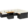 Image de vidaXL - 10-delige - Loungeset - met - kussens - poly - rattan - zwart