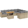 Image de vidaXL - 10-delige - Loungeset - met - kussens - poly - rattan - beige
