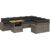 Image de vidaXL - 10-delige - Loungeset - met - kussens - poly - rattan - grijs