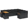 Image de vidaXL - 10-delige - Loungeset - met - kussens - poly - rattan - zwart