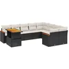 Image de vidaXL - 10-delige - Loungeset - met - kussens - poly - rattan - zwart