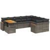 Image de vidaXL - 10-delige - Loungeset - met - kussens - poly - rattan - grijs