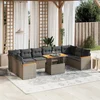 Image de vidaXL - 11-delige - Loungeset - met - kussens - poly - rattan - grijs