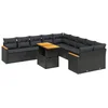 Image de vidaXL - 11-delige - Loungeset - met - kussens - poly - rattan - zwart