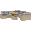 Image de vidaXL - 11-delige - Tuinset - met - kussens - poly - rattan - beige