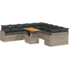 Image de vidaXL - 11-delige - Loungeset - met - kussens - poly - rattan - grijs