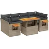 Image de vidaXL - 7-delige - Loungeset - met - kussens - poly - rattan - grijs