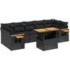 Image de vidaXL - 8-delige - Loungeset - met - kussens - poly - rattan - zwart