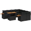 Image de vidaXL - 9-delige - Loungeset - met - kussens - poly - rattan - zwart