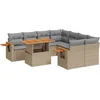 Image de vidaXL - 9-delige - Loungeset - met - kussens - poly - rattan - beige