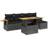 Image de vidaXL - 6-delige - Loungeset - met - kussens - poly - rattan - zwart