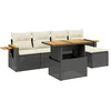 Image de vidaXL - 6-delige - Loungeset - met - kussens - poly - rattan - zwart