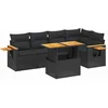 Image de vidaXL - 6-delige - Loungeset - met - kussens - poly - rattan - zwart