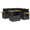 Image de vidaXL - 6-delige - Loungeset - met - kussens - poly - rattan - zwart