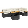 Image de vidaXL - 7-delige - Loungeset - met - kussens - poly - rattan - zwart