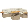 Image de vidaXL - 7-delige - Loungeset - met - kussens - poly - rattan - beige