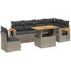 Image de vidaXL - 7-delige - Loungeset - met - kussens - poly - rattan - grijs