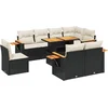 Image de vidaXL - 9-delige - Loungeset - met - kussens - poly - rattan - zwart