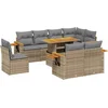 Image de vidaXL - 9-delige - Loungeset - met - kussens - poly - rattan - beige