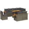 Image de vidaXL - 9-delige - Loungeset - met - kussens - poly - rattan - grijs