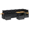 Image de vidaXL - 8-delige - Loungeset - met - kussens - poly - rattan - zwart