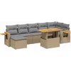 Image de vidaXL - 8-delige - Loungeset - met - kussens - poly - rattan - beige