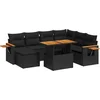 Image de vidaXL - 8-delige - Loungeset - met - kussens - poly - rattan - zwart