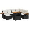 Image de vidaXL - 8-delige - Loungeset - met - kussens - poly - rattan - zwart