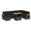 Image de vidaXL - 9-delige - Loungeset - met - kussens - poly - rattan - zwart