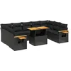 Image de vidaXL - 10-delige - Loungeset - met - kussens - poly - rattan - zwart