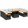 Image de vidaXL - 10-delige - Loungeset - met - kussens - poly - rattan - zwart