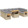 Image de vidaXL - 10-delige - Loungeset - met - kussens - poly - rattan - beige
